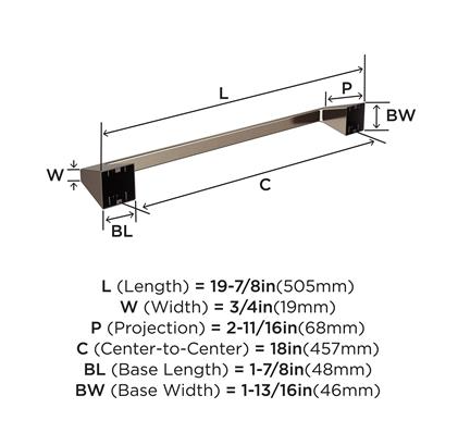 Toallero BlackRock 18" G10 - Diseño Elegante y Duradero