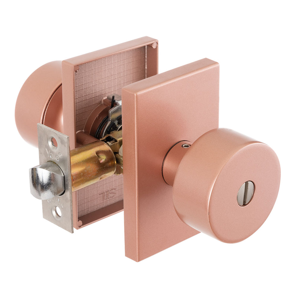 Perilla Baño Rose Gold con Escudo Rectangular - Estilo Santa Fe