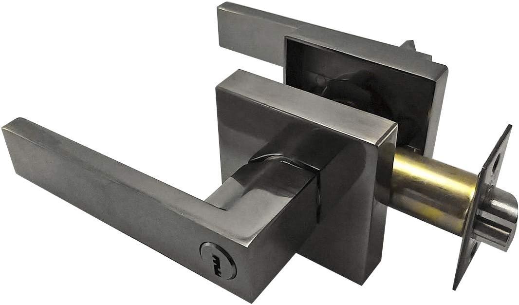 Cerradura Castelli Recámara - Negro Satinado/Bronce Antiguo