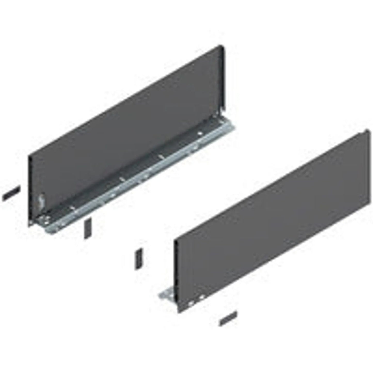 gris orión mate Perfil LEGRABOX, Altura C (177 mm), LN=550 mm, dra+izq, para LEGRABOX pure