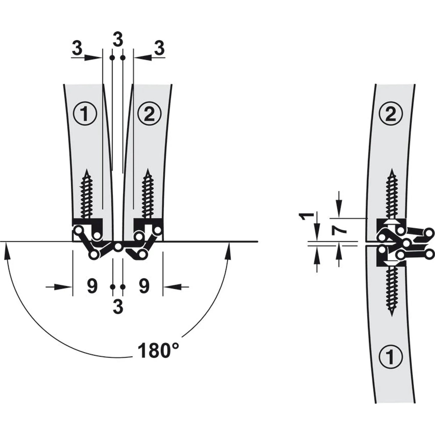 Bisagra Oculta SEPA Mini Latón 9x39 mm - Precisión Häfele