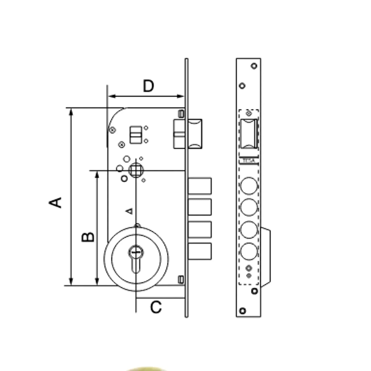 Mecanismo RB100 LL 3030 TX80 Niquelado - Cerradura Segura TESA