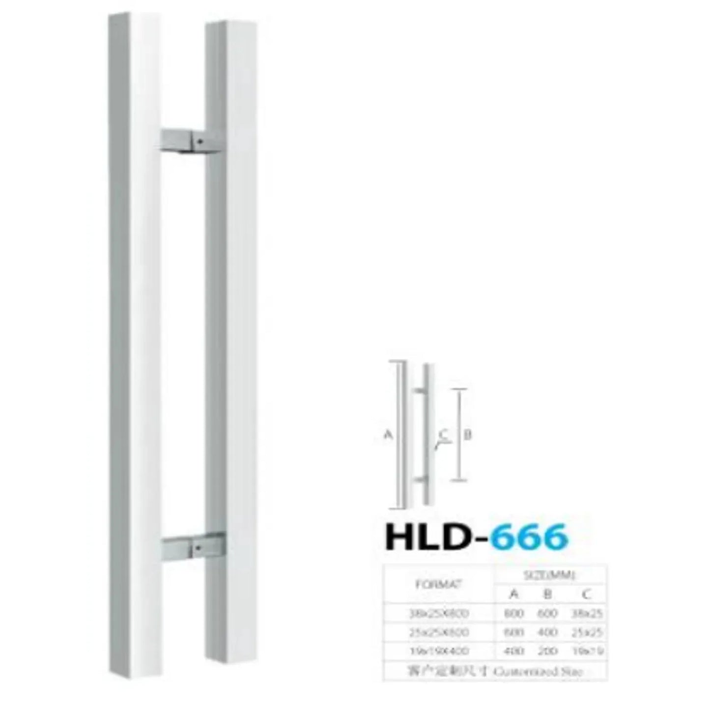 Jaladeras de Acero Inoxidable HLD-667 SSS 38X25X877X915