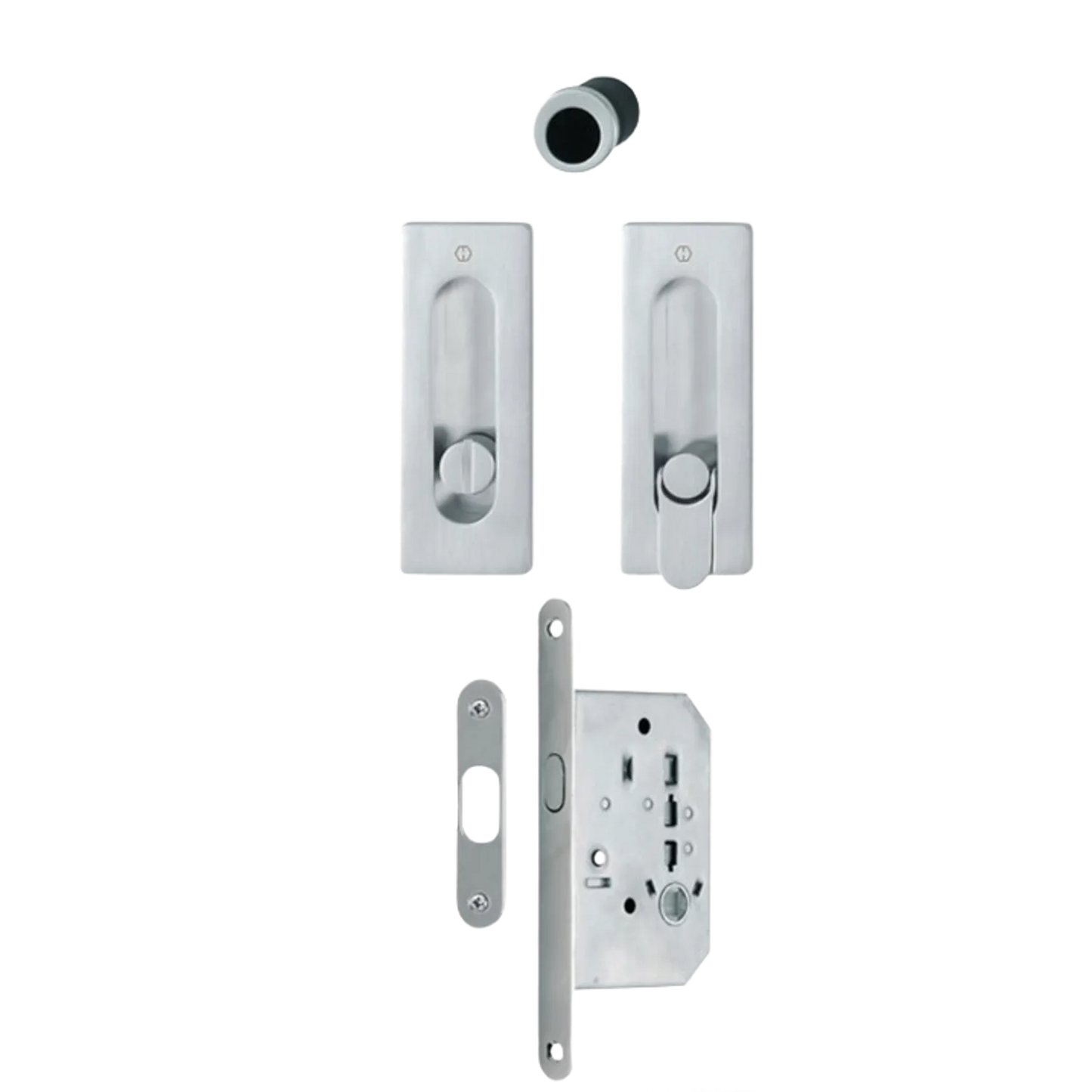 Spazio Kit WC Cromo Satin con Cerradura + Mecanismo