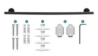 Toallero 24" Arrondi Negro Mate - BH26544MB
