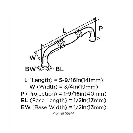 Jaladera Granby 128mm Aceite Bronce - BP55244ORB
