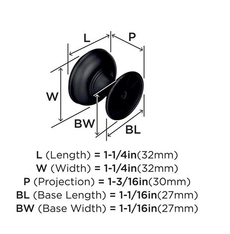 Pomo Revitalize 1 1/4" Negro Bronce - Estilo y Durabilidad