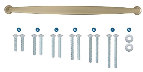 Manija de Puerta Kane 18" Dorada, Estilo Campestre