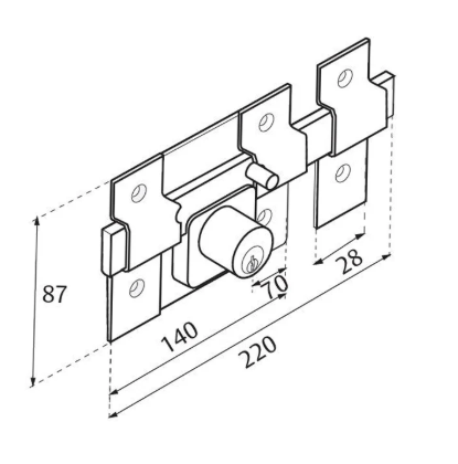 Cerradura Mod. 700 DC: Seguridad para Puertas Cortina Metálicas