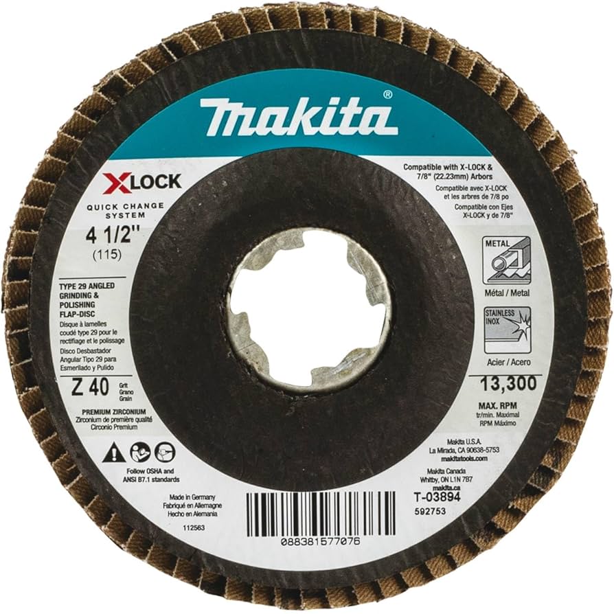 Disco Flap X-Lock 4.5' T29 G40 Zir - Corte y Desbaste