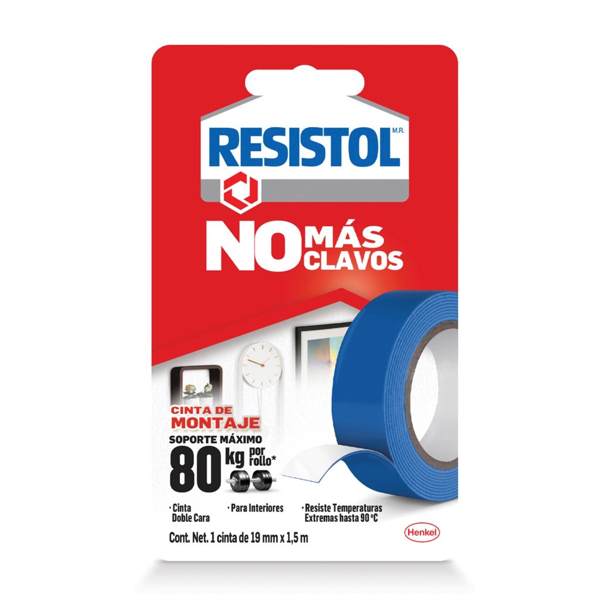 Cinta Resistol Doble Cara 80kg, Montaje sin Clavos