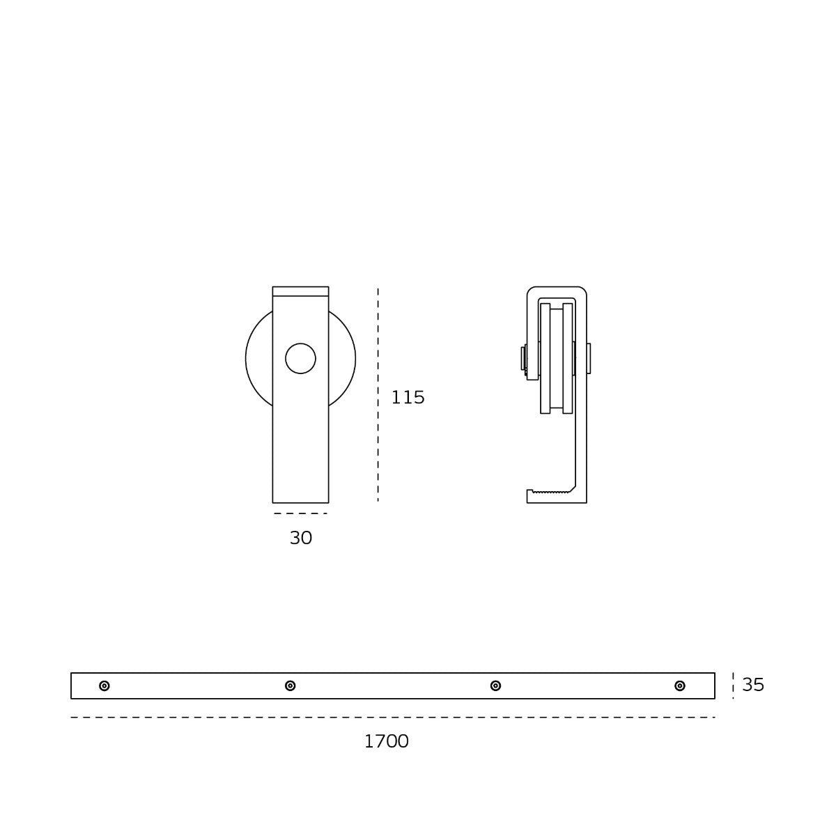Kit Inox para Puerta Corrediza de Madera JNF