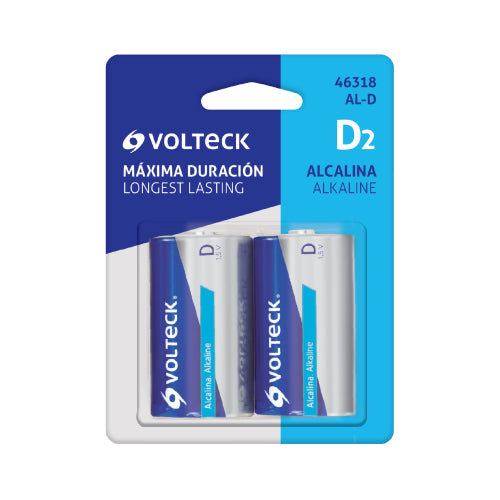 Blíster con 2 Pilas Alcalinas D - Alto Rendimiento y Eco-Friendly