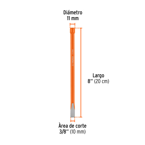 Cincel Largo de 8” con Acero Cromo Vanadio | Alta Durabilidad