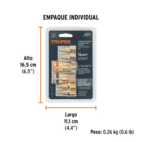 Conectores 1/4 NPT: Couplers de Latón Sólido para Industria