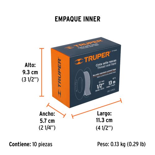 Cinta Selladora 1/2"x13m - Evita Fugas en Tuberías