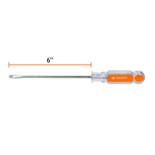 Desarmador Plano DR-1/4X6: Punta Magnetizada y Durabilidad