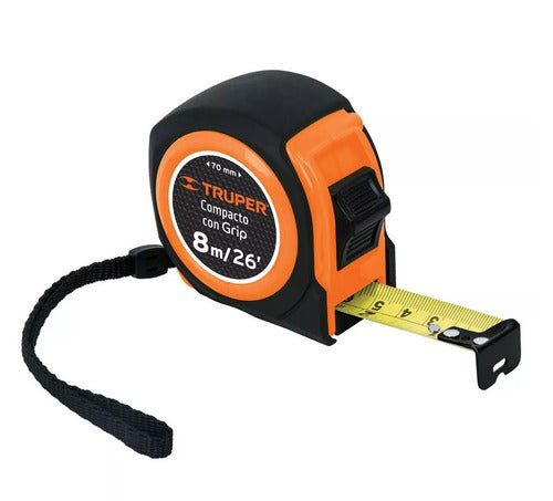 Flexometro Compacto Con Grip 8 Mt Truper 12774
