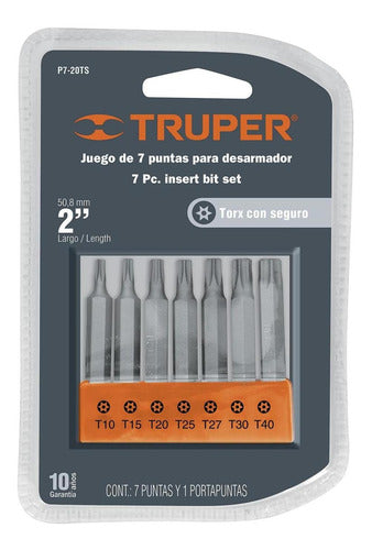 Juego De 7 Puntas Torx Con Seguro P7-20ts