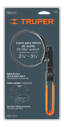 Llave Filtro Aceite 3-1/2'' Metalica Truper 14515