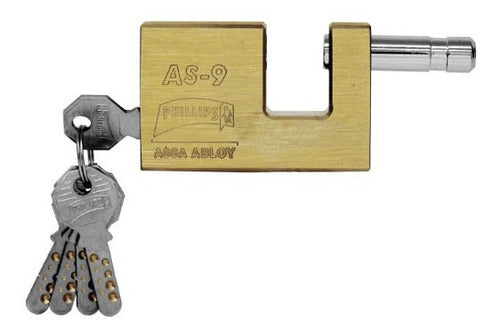 Candado De Latón Para Cortinas Metálicas 75 Mm Alta Segurida