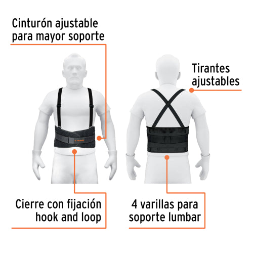 Faja Lumbar Ajustable con Tirantes - Soporte Óptimo