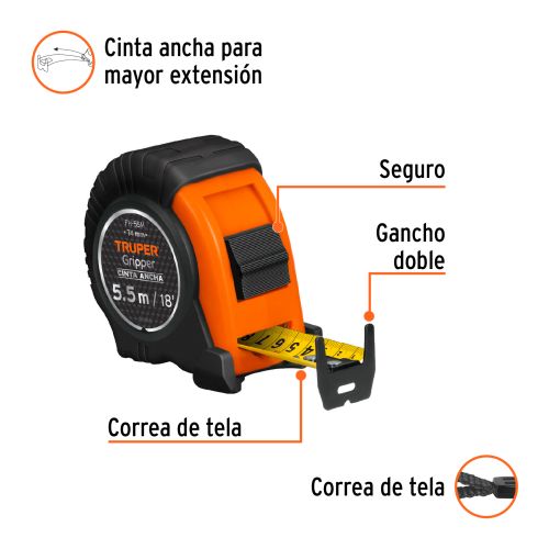 Flexómetro Resistente FH-55M de 5.5 Metros | Protégelo de Impactos