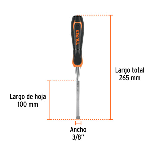 Formon 3/8" FT-3/8 | Acero Cromo Vanadio + Mango Comfort Grip