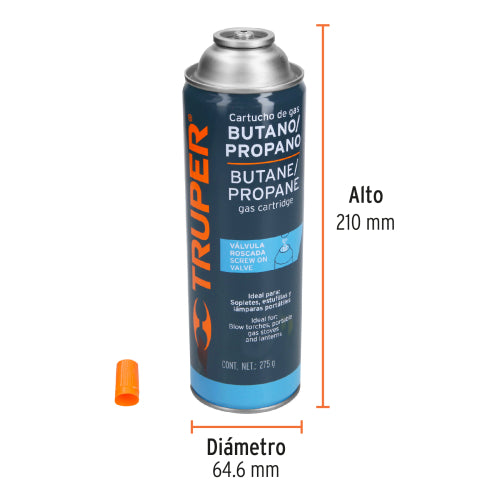Gas Butano/Propano 275g - Ideal para Sopletes y Mecheros