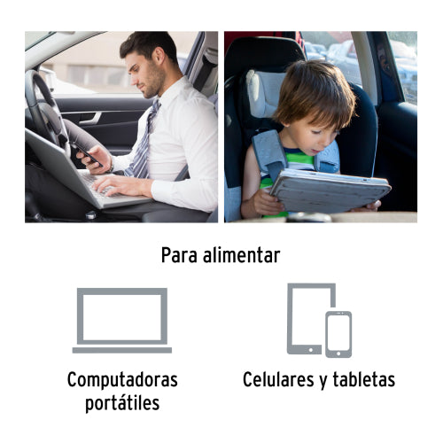 Adaptador de 12V a 120V USB y Cuello Ajustable