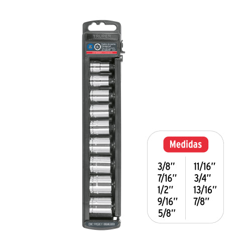 Juego de Dados 3/8" a 7/8" Acero Cromo Vanadio