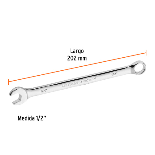 Llave Combinada Extralarga 1/2" LL-1216 | Durabilidad Superior