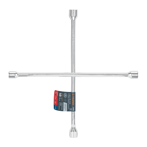 Llave de Cruz Pulida y Cromada, Medida 18” - Alta Calidad