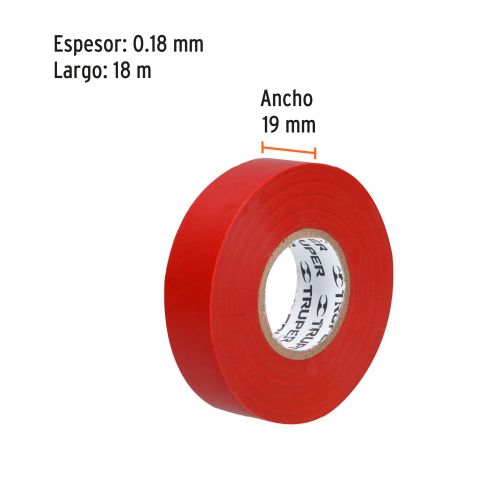 Cinta Aislante Roja M-33R - Alta Resistencia 18m