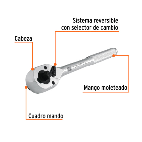 Matraca Doble Cuadro M-3812 | Herramienta Industrial de Alta Durabilidad