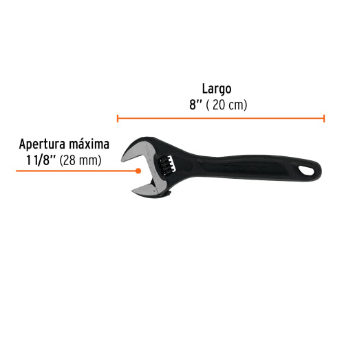 Llave Ajustable 8" Pavonada PET-8 - Precisión en Cada Medida