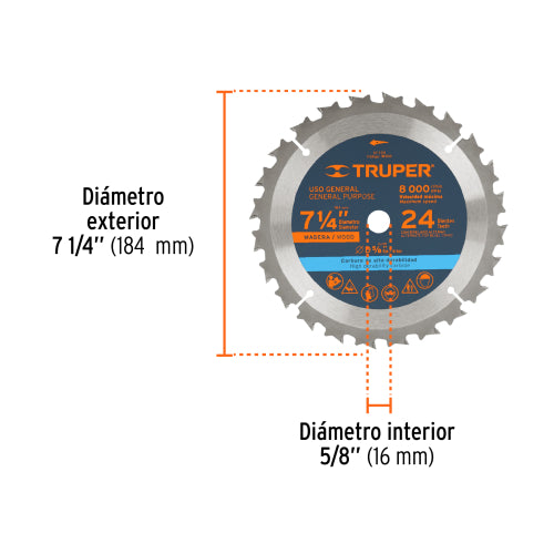 Sierra Circular Madera 7-1/4" ST-724 | Alta Precisión