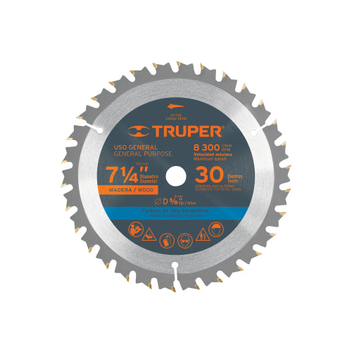 Sierra Circular para Madera 7-1/4" 30 Dientes Centrotec
