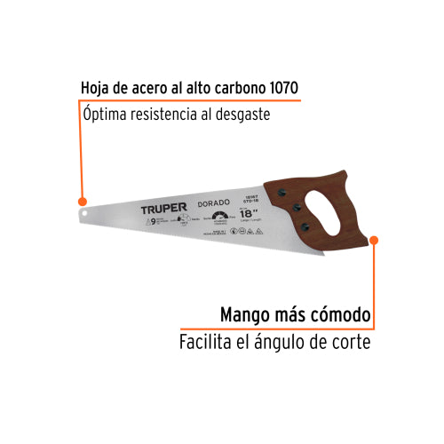 Serrote Dorado 18' - Corte Preciso y Duradero