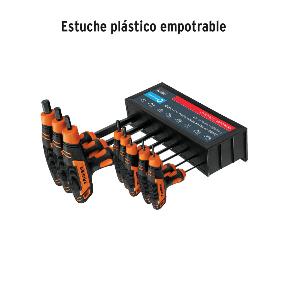 JUEGO DE 8 LLAVES ALLEN MANGO T PUNTA DE BOLA 5/64