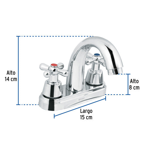 Mezcladora 4" para lavabo alto | Diseño moderno y duradero