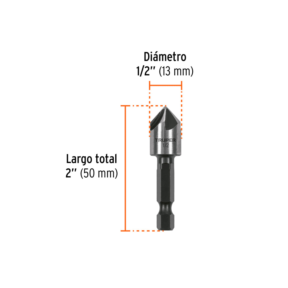 Avellanador HSS 1/2" Cambio Rápido - Alta Durabilidad