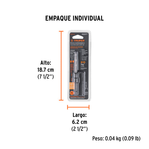BROCA AVELLANADORA #10 PARA MADERA 3/16