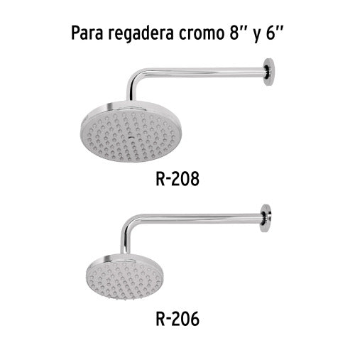 Brazo y chapetón para regadera Riviera
