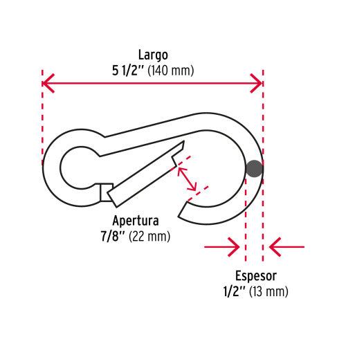 Bandola Mosquetón Acero 1/2' - Resistencia Garantizada
