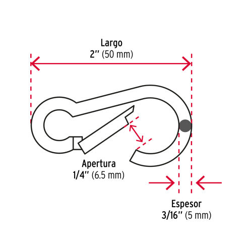 Bandola Mosquetón Acero 3/16 - Resistente y Duradera