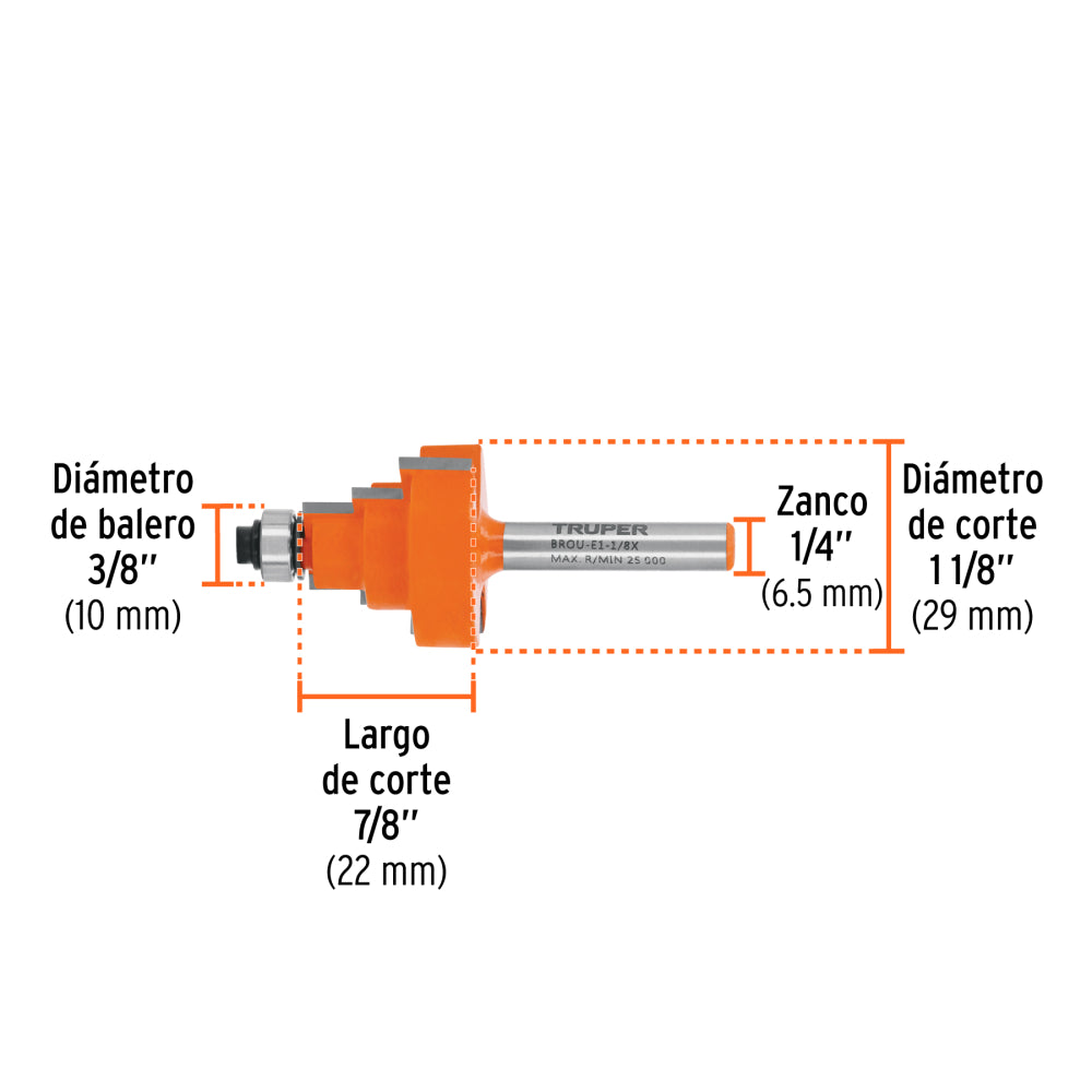 Broca Escalonada con Balero - Ideal para Madera y Metal