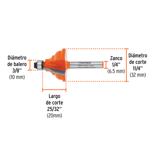 Broca Española Profesional BROU-ESP1-1/4X - Alta Durabilidad