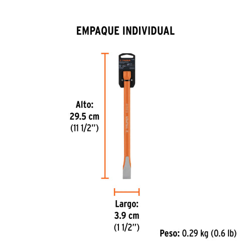 Cincel Largo 10" Acero Cromo Vanadio: Herramienta de Alto Impacto