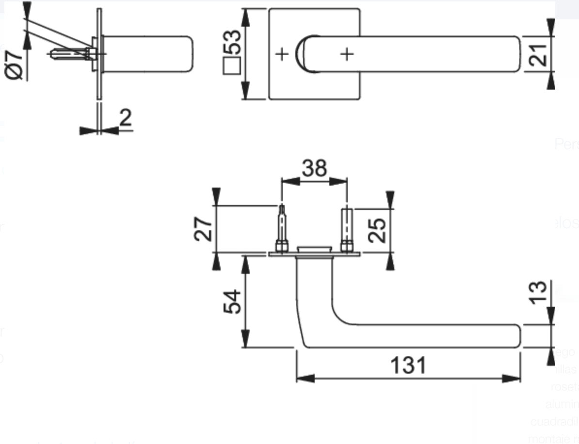 E1643Z/848N MANILLAS DALLAS C/ROS PLANA CUA INOX
